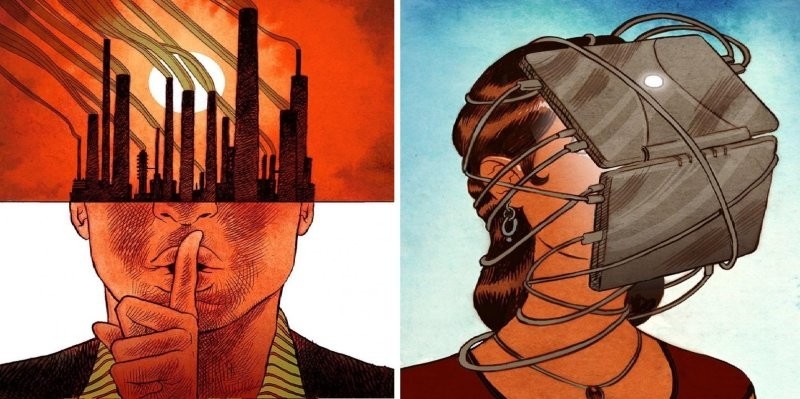 16 провокационных рисунков, показывающих скрытую сторону нашего общества (18 фото)