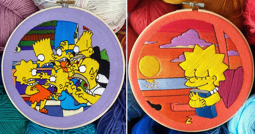 Талантливая рукодельница вышивает сцены из "Симпсонов" (36 фото)