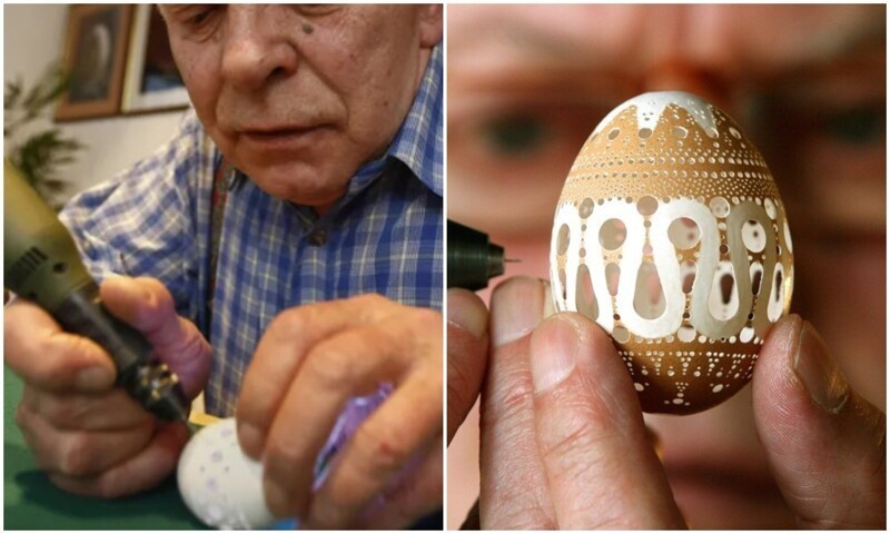 Мужчина из Словении создаёт шедевры из яичной скорлупы (12 фото + 1 видео)