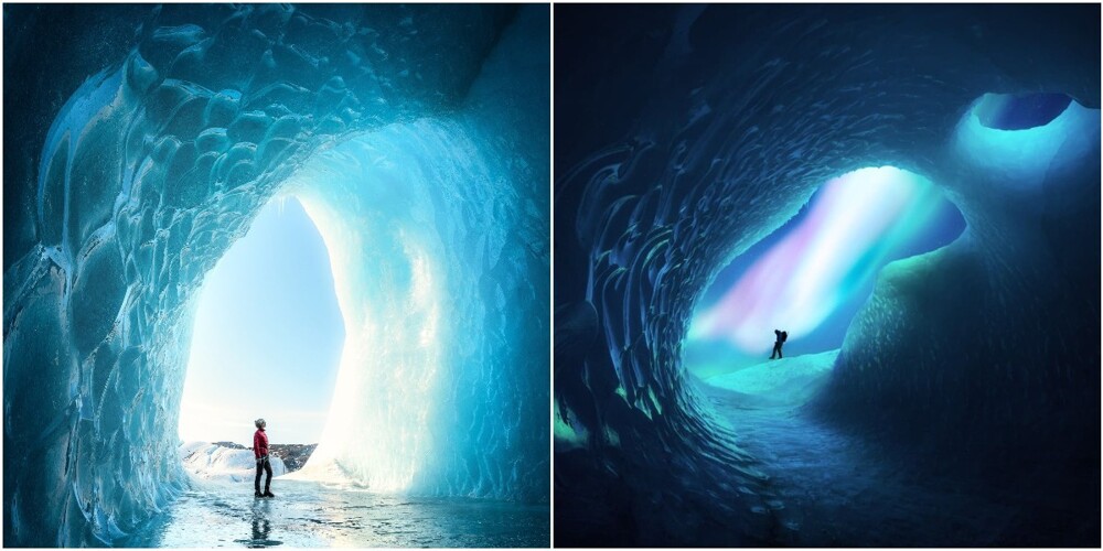 Фотограф переехал в Исландию, и показывает туристам ледяные пещеры (15 фото)
