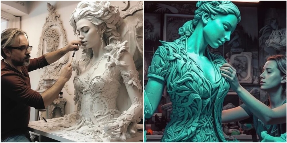 Художник создаёт реалистичные изображения скульпторов с помощью ИИ (11 фото)