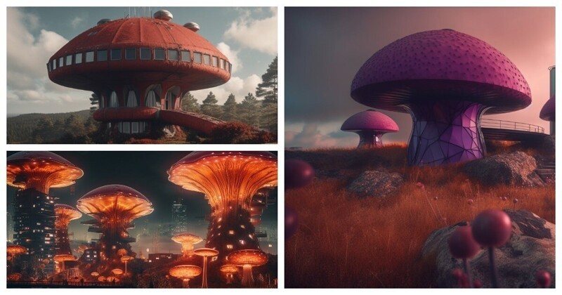The neural network showed what houses would look like if we lived in a mushroom world (18 photos)