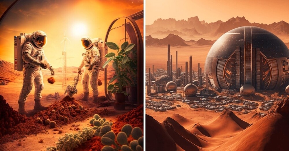 Красные пески, высокие технологии и таинственные поселенцы: как выглядело бы освоение Марса, по мнению ИИ (10 фото)