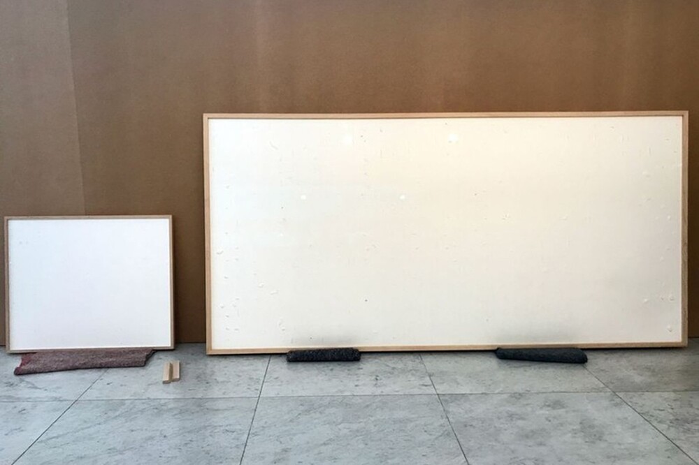 “Take it and run!”: the court ordered the artist who exhibited empty canvases to pay a fine (3 photos)
