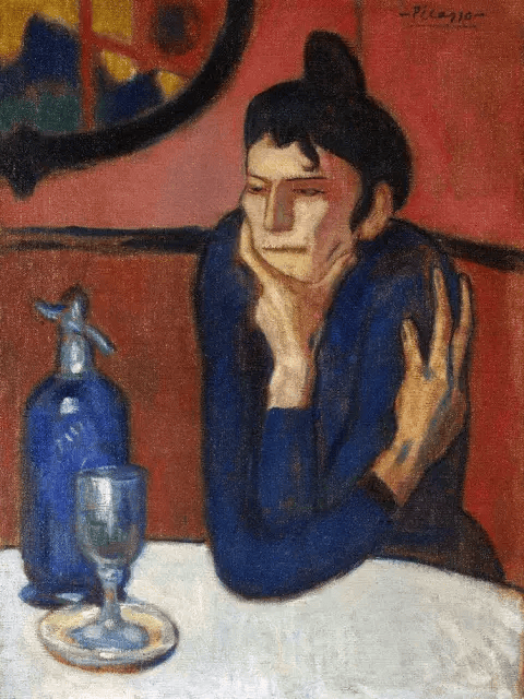 “The Ideal Drinking Companion”: the artist moved Pablo Picasso’s “Absinthe Drinker” to other paintings (19 photos)