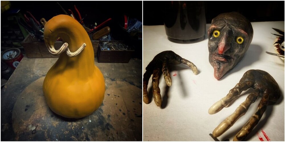 The artist made a magical character out of a plastic pumpkin (17 photos)