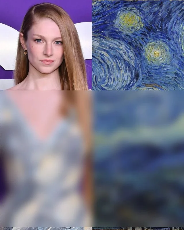 Хантер Шафер в нереальном платье Marni по мотивам «Звездной ночи» Ван Гога (фото + видео)