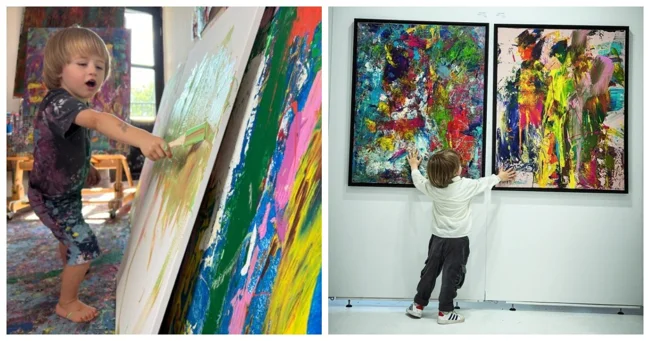 A two-year-old child artist conquers the art world (5 photos)