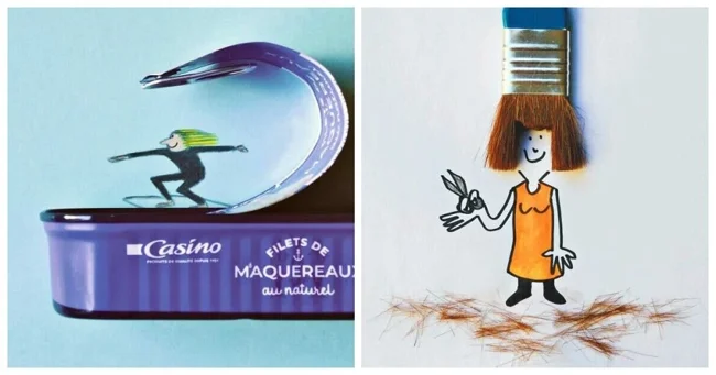 20 objects that the artist turned into funny compositions (21 photos)