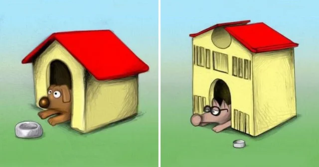 Стили знаменитых архитекторов на примере собачьих будок (6 фото)