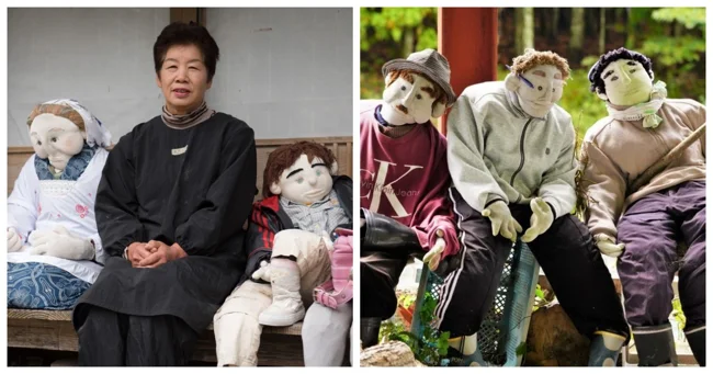 Вымирающая  деревня Нагоро, которую японская художница заселила куклами  и превратила в туристическую достопримечательность (18 фото + 1  видео)