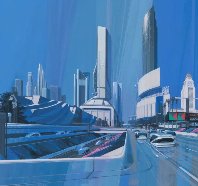 Неон, мегаполисы и летающие машины: как Syd Mead представлял города будущего (10 работ)