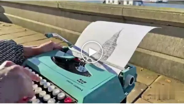 Мужчина нарисовал Биг-Бен с помощью пишущей машинки