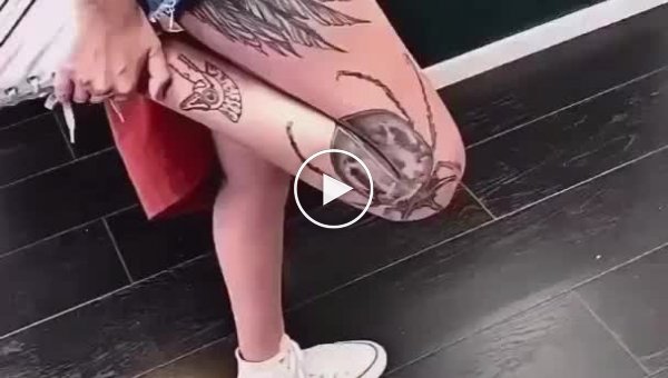 Крутая идея для татуировки на ноге