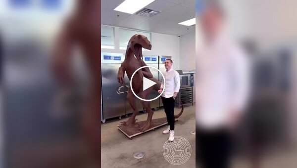 Chocolate dinosaur making process