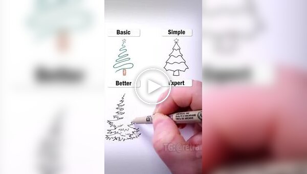 Learn to draw the perfect Christmas tree